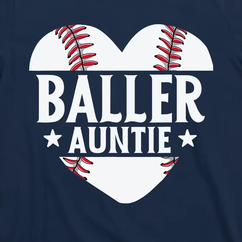 Baseball Aunt Gift Baller Auntie Mother's Day Mom Wo T-Shirt