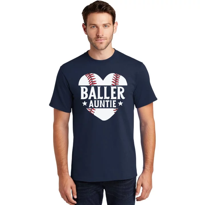 Baseball Aunt Gift Baller Auntie Mother's Day Mom Wo Tall T-Shirt