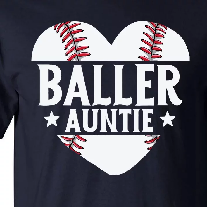 Baseball Aunt Gift Baller Auntie Mother's Day Mom Wo Tall T-Shirt