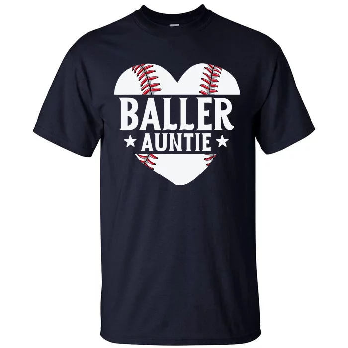 Baseball Aunt Gift Baller Auntie Mother's Day Mom Wo Tall T-Shirt