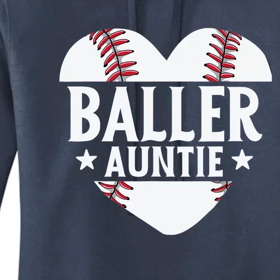 Baseball Aunt Gift Baller Auntie Mother's Day Mom Wo Women's Pullover Hoodie