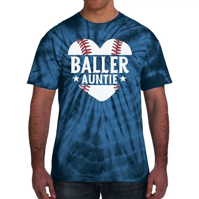 Baseball Aunt Gift Baller Auntie Mother's Day Mom Wo Tie-Dye T-Shirt