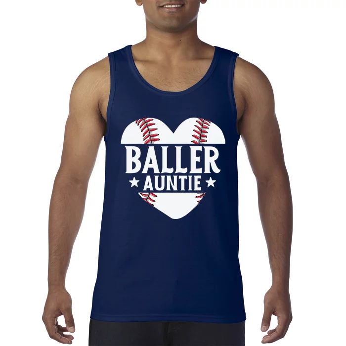 Baseball Aunt Gift Baller Auntie Mother's Day Mom Wo Tank Top