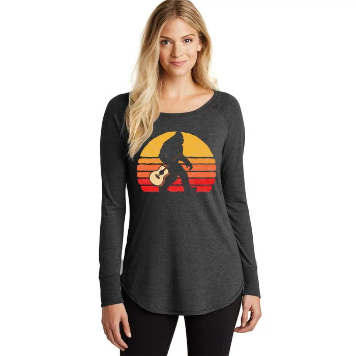 Bigfoot & Acoustic Guitar Country Rock Bluegrass Music Women's Perfect Tri Tunic Long Sleeve Shirt