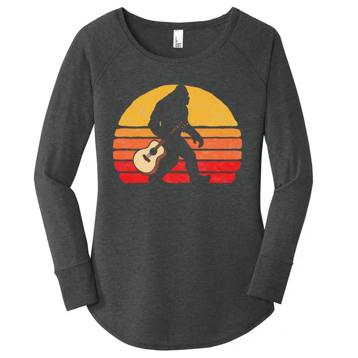 Bigfoot & Acoustic Guitar Country Rock Bluegrass Music Women's Perfect Tri Tunic Long Sleeve Shirt