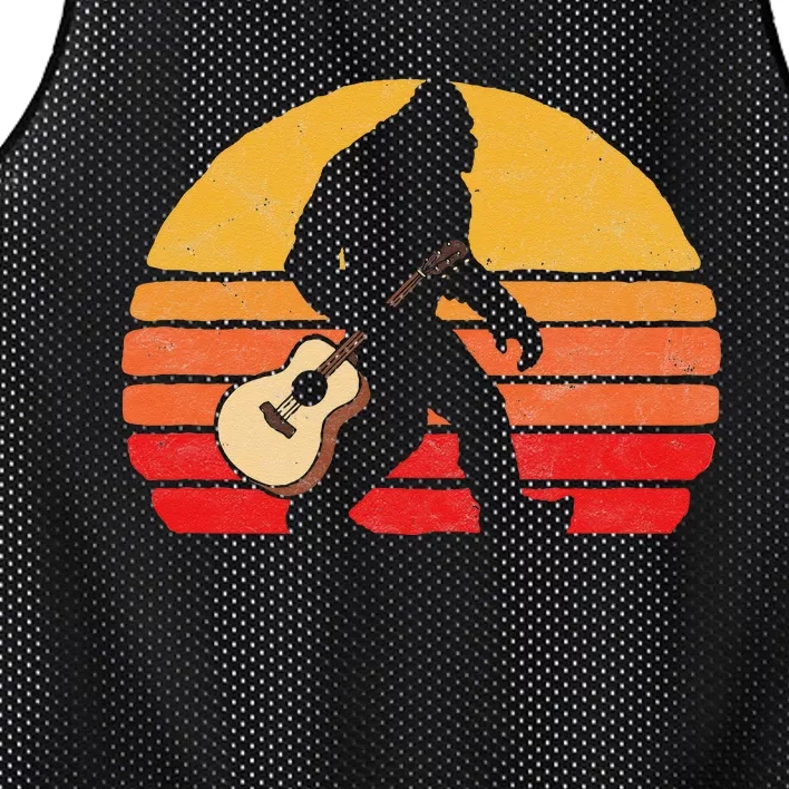 Bigfoot & Acoustic Guitar Country Rock Bluegrass Music Mesh Reversible Basketball Jersey Tank