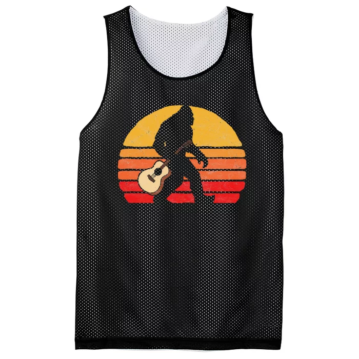 Bigfoot & Acoustic Guitar Country Rock Bluegrass Music Mesh Reversible Basketball Jersey Tank