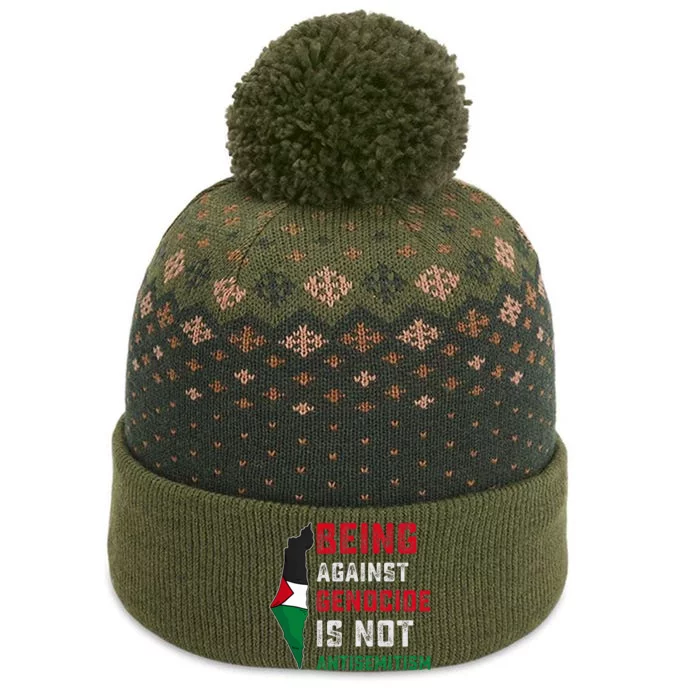 Being Against Genocide Is Not Antisemitism Support Palestine The Baniff Cuffed Pom Beanie