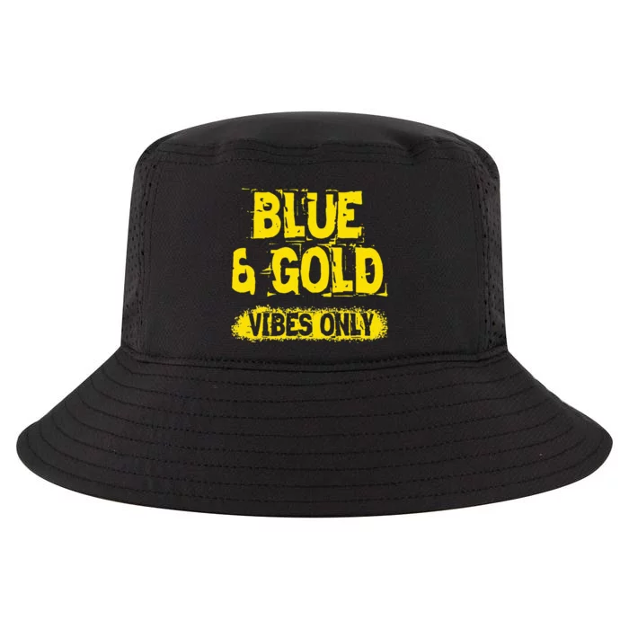 Blue And Gold Vibes Only School Tournament Team Cheerleaders Cool Comfort Performance Bucket Hat