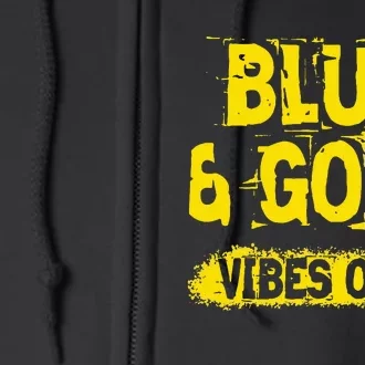 Blue And Gold Vibes Only School Tournament Team Cheerleaders Full Zip Hoodie