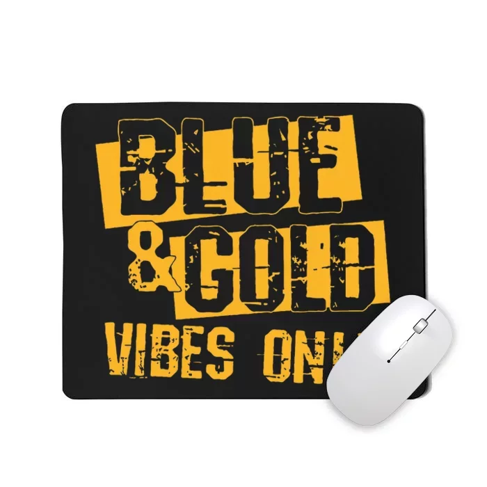 Blue And Gold Game Day Group For High School Football Mousepad