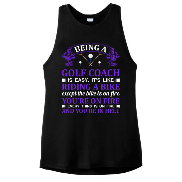 Being A Golf Coach Is Easy It's Like Riding A Bike Ladies Tri-Blend Wicking Tank