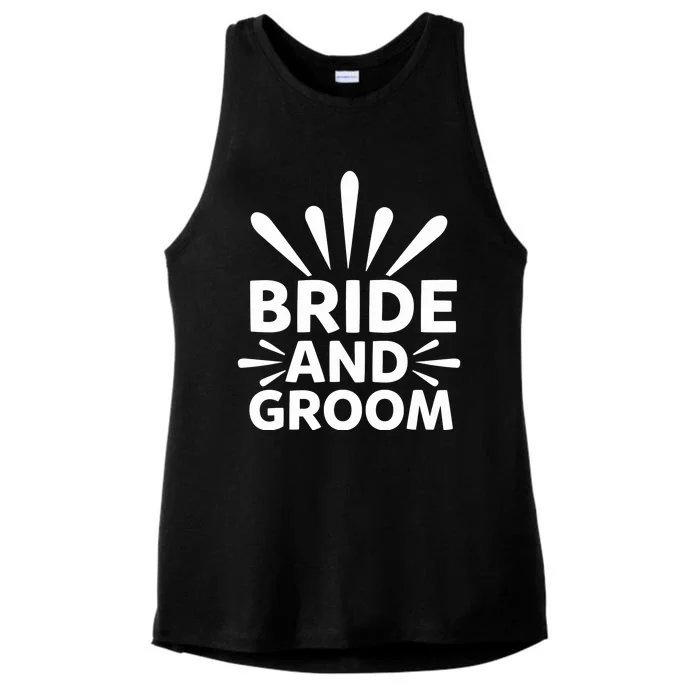 Bride And Groom Ladies Tri-Blend Wicking Tank