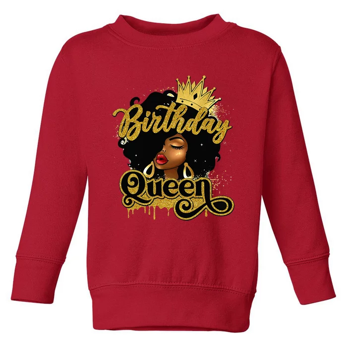 Birthday Afro Girl Melanin Queen African American Toddler Sweatshirt