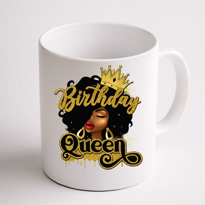 Birthday Afro Girl Melanin Queen African American Front & Back Coffee Mug