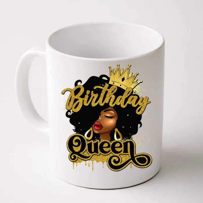 Birthday Afro Girl Melanin Queen African American Front & Back Coffee Mug