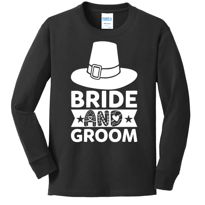 Bride And Groom Kids Long Sleeve Shirt