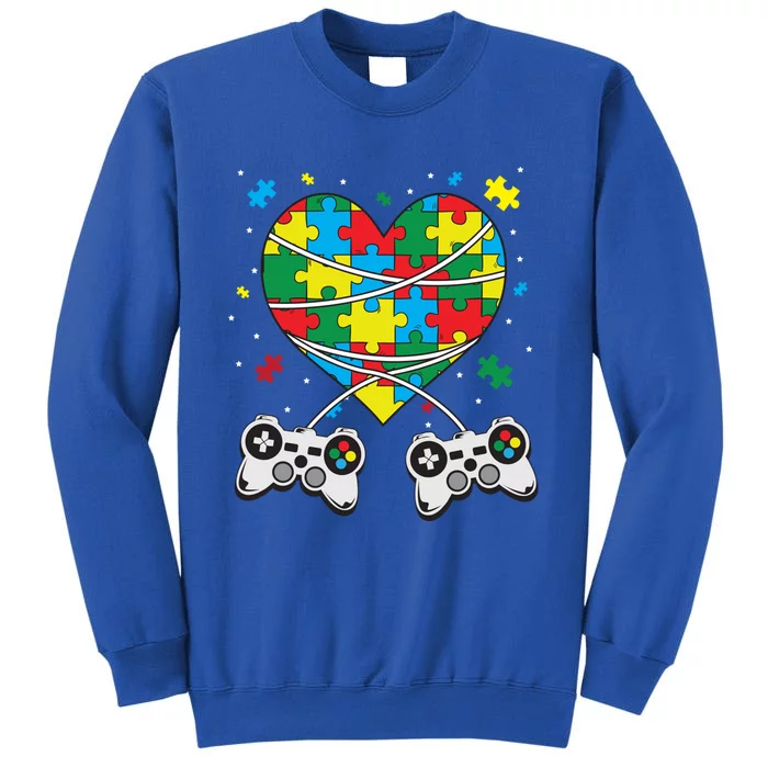 Boys Autism Gift Game Autism Awareness Month Day Men Kids Cool Gift Tall Sweatshirt