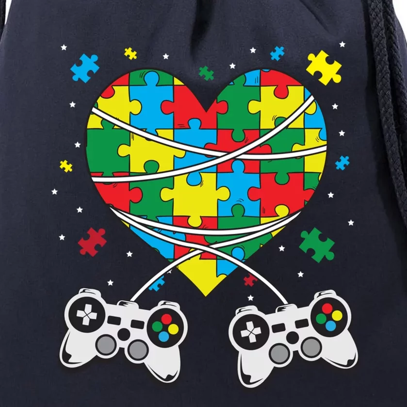 Boys Autism Gift Game Autism Awareness Month Day Men Kids Cool Gift Drawstring Bag