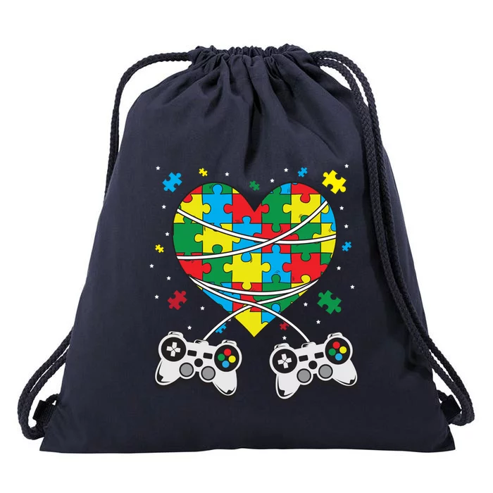 Boys Autism Gift Game Autism Awareness Month Day Men Kids Cool Gift Drawstring Bag