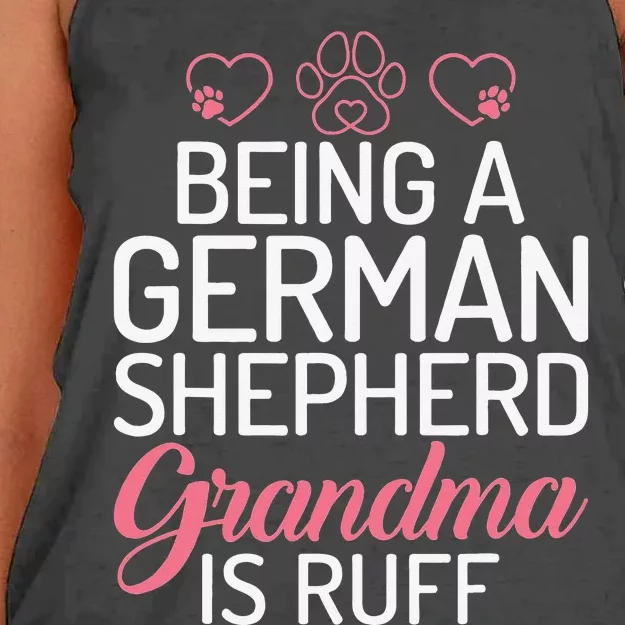 Being a German Shepherd Grandma is ruff Women's Knotted Racerback Tank