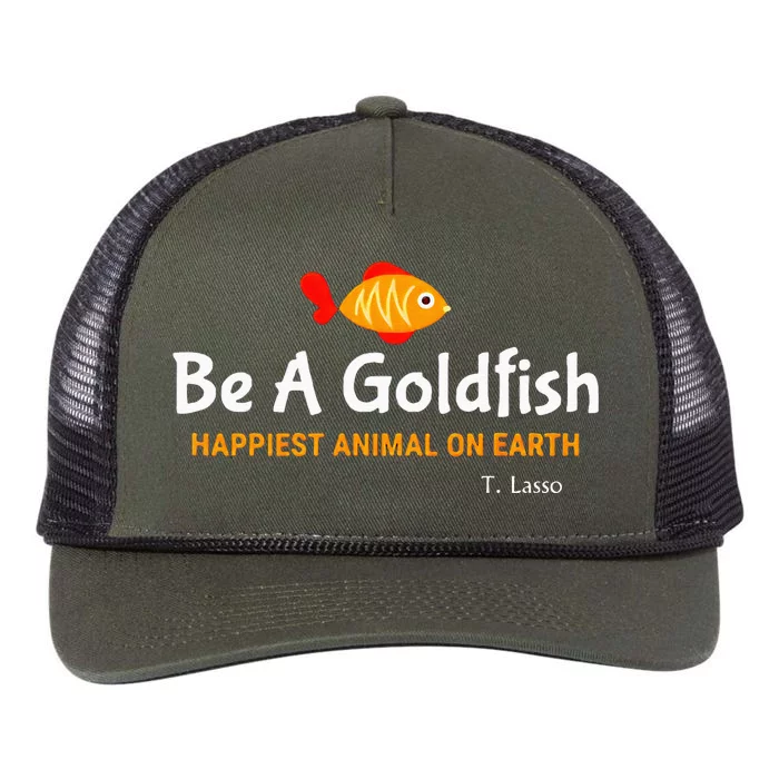 Be A Goldfish Happiest Animal On Earth Retro Rope Trucker Hat Cap