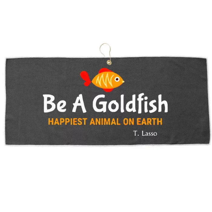 Be A Goldfish Happiest Animal On Earth Large Microfiber Waffle Golf Towel