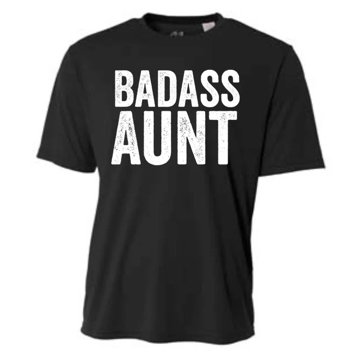 Badass Aunt Gift Funny New Aunt Idea New Niece Nephew Great Gift Cooling Performance Crew T-Shirt