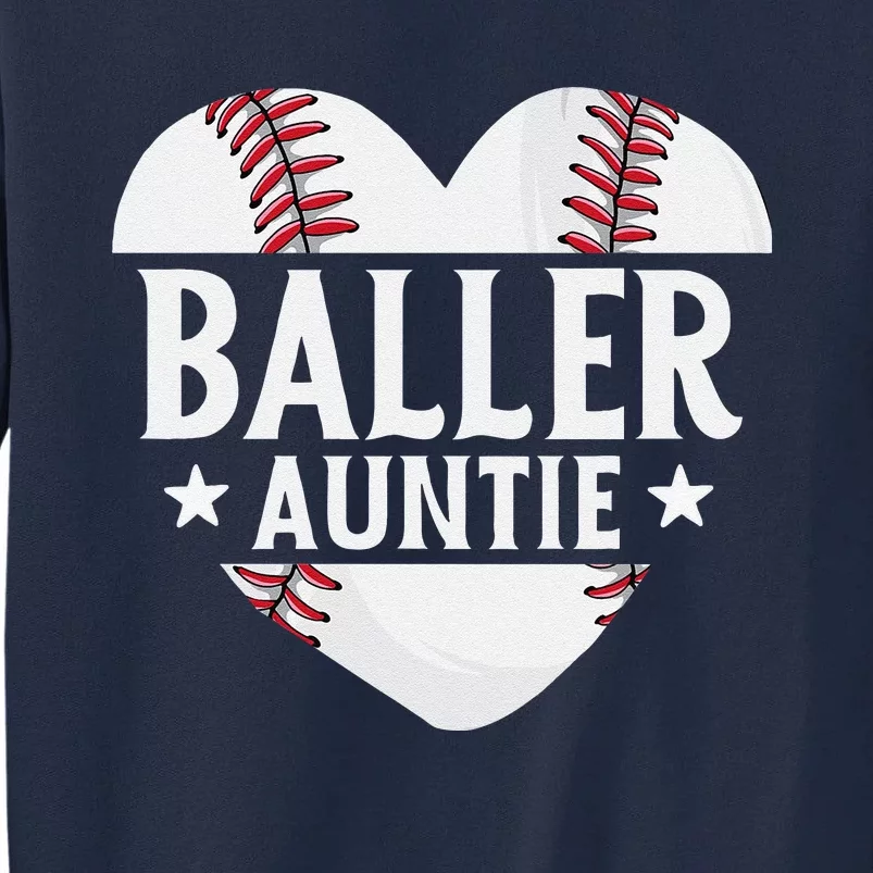 Baseball Aunt Gift Baller Auntie Mother's Day Mom Women Tall Sweatshirt