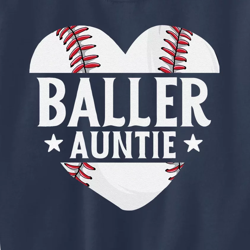 Baseball Aunt Gift Baller Auntie Mother's Day Mom Women Kids Sweatshirt