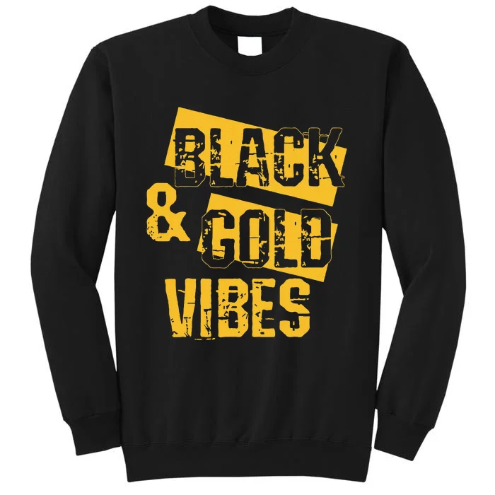 Black And Gold Game Day Group For High School Football Gift Tall Sweatshirt