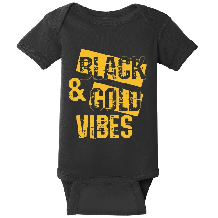 Black And Gold Game Day Group For High School Football Gift Baby Bodysuit