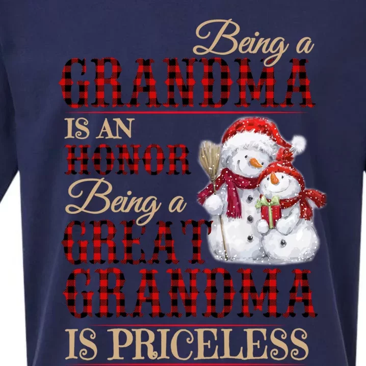 Being A Grandma Is An Honor Being Great Grandma Is Priceless Sueded Cloud Jersey T-Shirt