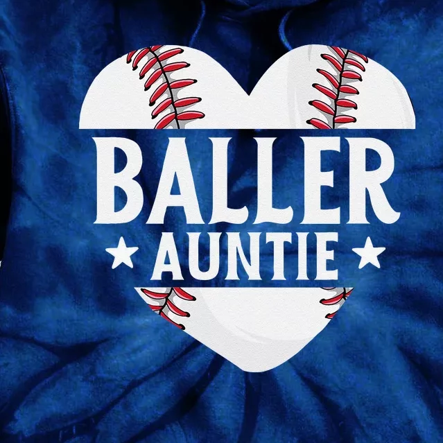 Baseball Aunt Gift Baller Auntie Mother's Day Mom Women Tie Dye Hoodie