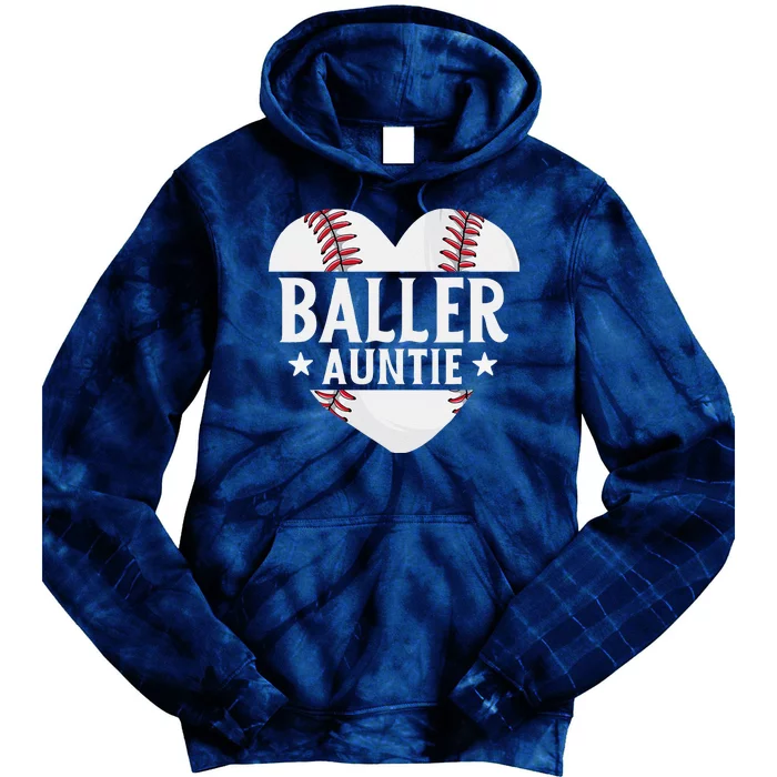 Baseball Aunt Gift Baller Auntie Mother's Day Mom Women Tie Dye Hoodie