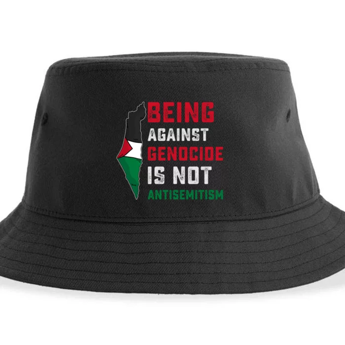 Being Against Genocide Is Not Antisemitism Support Palestine Sustainable Bucket Hat