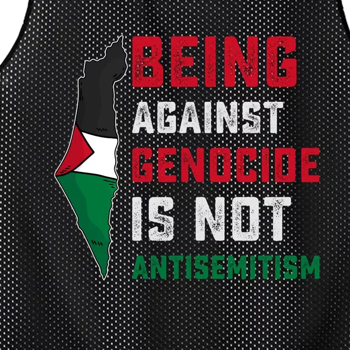 Being Against Genocide Is Not Antisemitism Support Palestine Mesh Reversible Basketball Jersey Tank