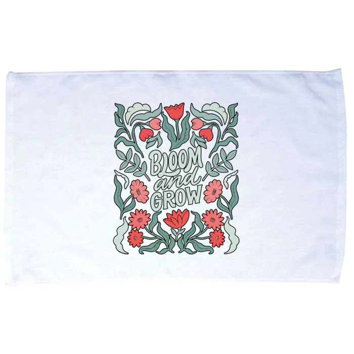 Bloom And Grow Retro Flower Floral Microfiber Hand Towel