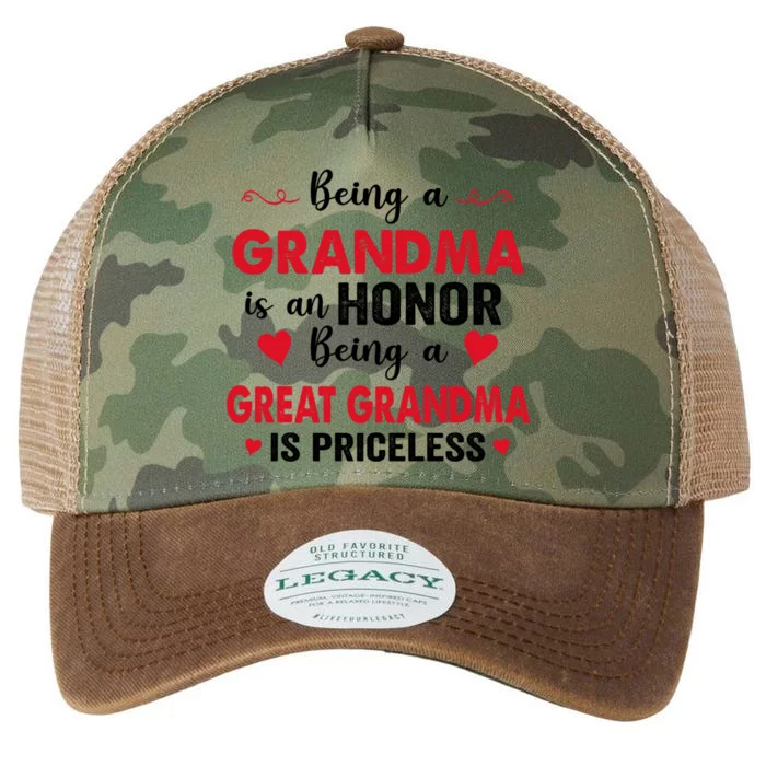 Being A Grandma Is An Honor Being Great Grandma Is Priceless Cool Gift Legacy Tie Dye Trucker Hat