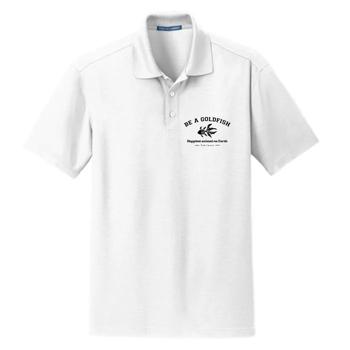 Be A Goldfish Funny Dry Zone Grid Performance Polo