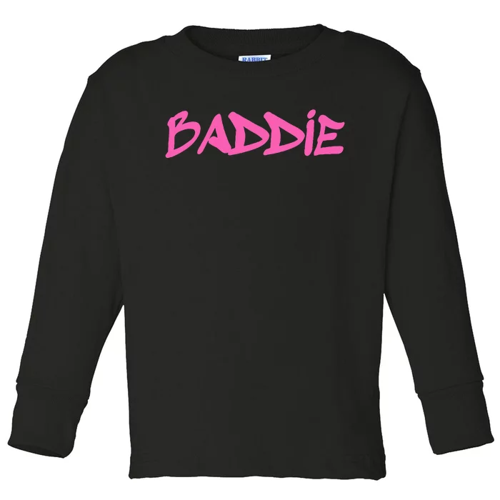 Baddie Aesthetic Graffiti Design Baddies Fandom Toddler Long Sleeve Shirt