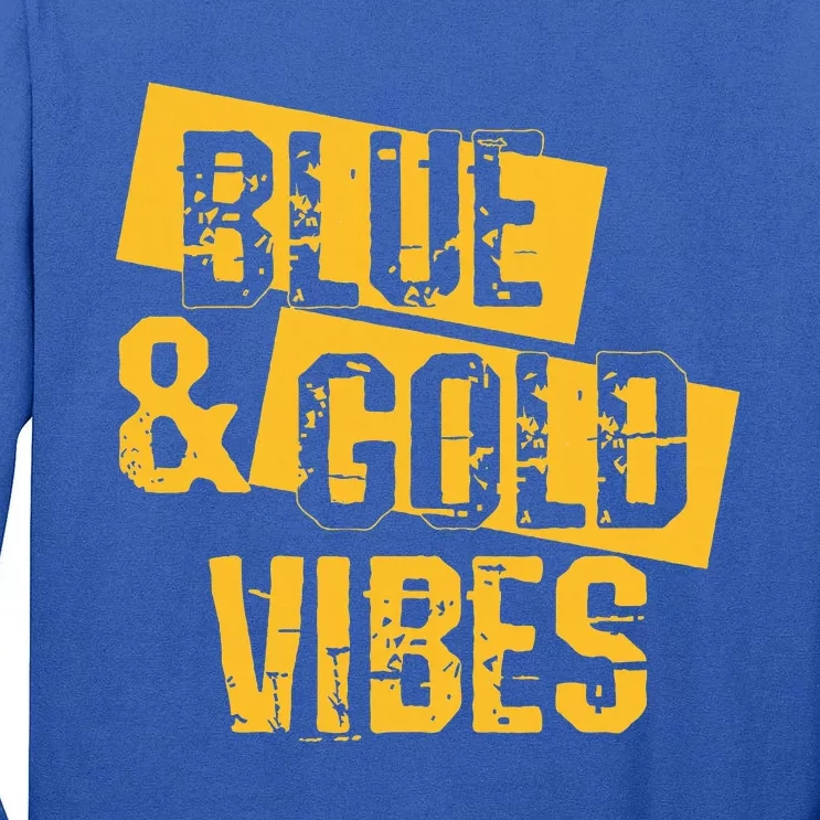 Blue And Gold Game Day Group For High School Football Tall Long Sleeve T-Shirt