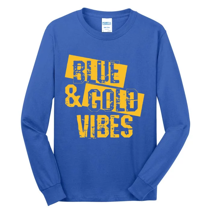 Blue And Gold Game Day Group For High School Football Tall Long Sleeve T-Shirt