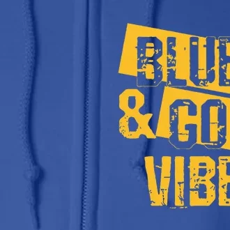 Blue And Gold Game Day Group For High School Football Full Zip Hoodie