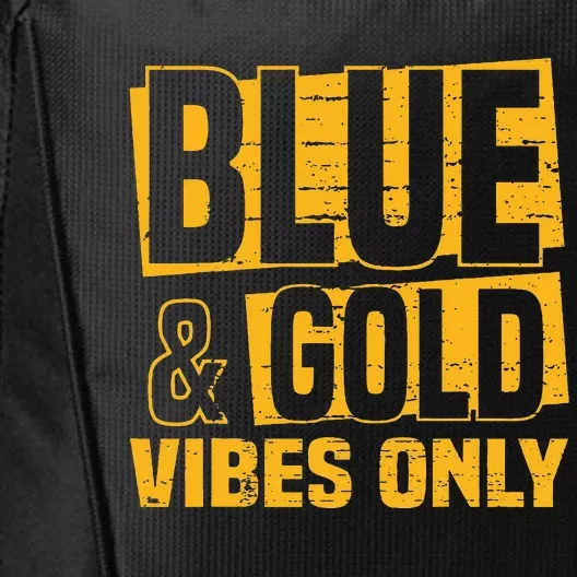 Blue And Gold Vibes Only School Tournat Team Cheerleaders City Backpack