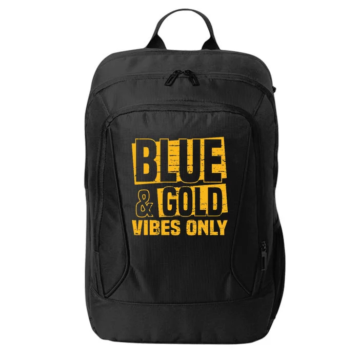 Blue And Gold Vibes Only School Tournat Team Cheerleaders City Backpack