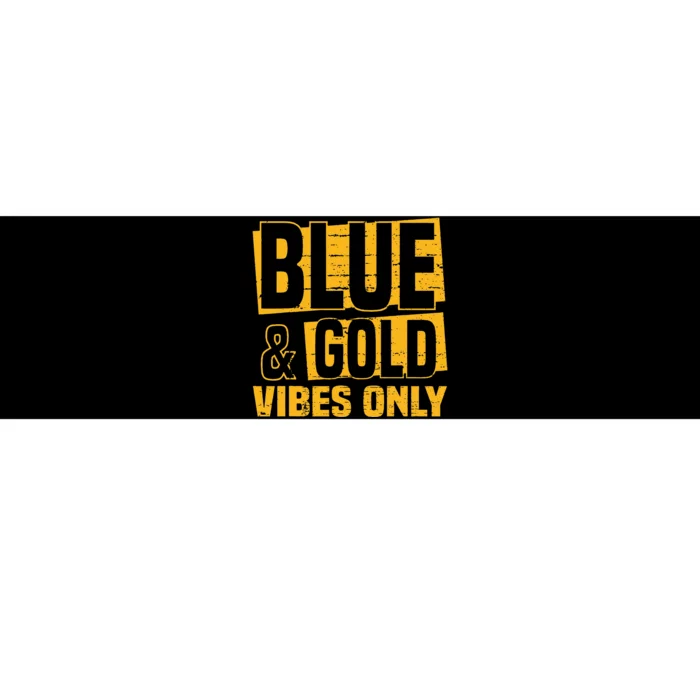 Blue And Gold Vibes Only School Tournat Team Cheerleaders Bumper Sticker