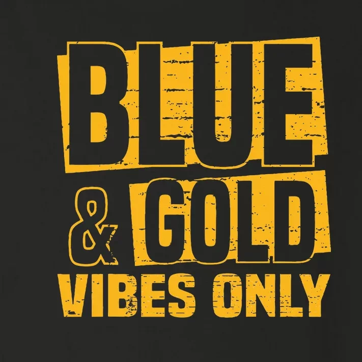 Blue And Gold Vibes Only School Tournat Team Cheerleaders Toddler Long Sleeve Shirt