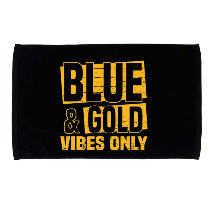 Blue And Gold Vibes Only School Tournat Team Cheerleaders Microfiber Hand Towel