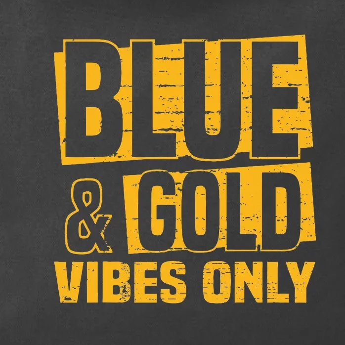 Blue And Gold Vibes Only School Tournat Team Cheerleaders Zip Tote Bag